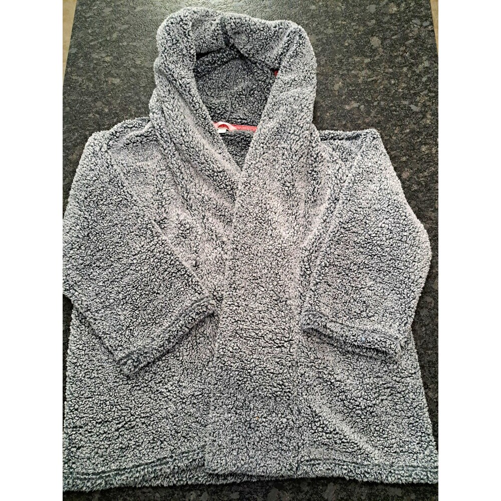 Sundance Women's Gray Sherpa Fleece Hooded Open Cardigan Size M Oversized